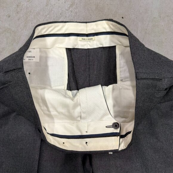 Coppley Suit Super 140s Flannel Wool Grey Made in Canada 40 R 34x32 - Picture 11 of 15